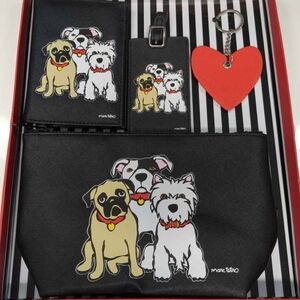 Marc Tetro Black Dog Print Travel Pouch Set